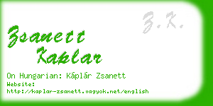 zsanett kaplar business card
