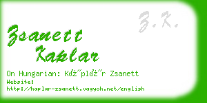 zsanett kaplar business card